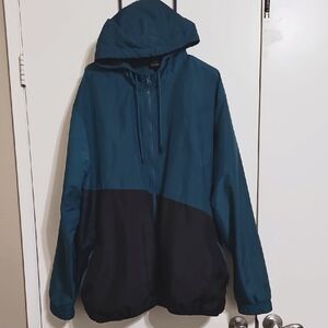 Big & Tall Russell Athletic Teal and Black Windbreaker